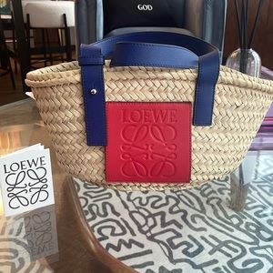 LOEWE basket bag with silver hardware